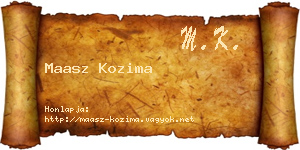 Maasz Kozima névjegykártya